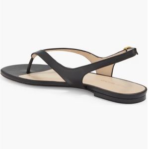 Stuart Weitzman Align Slingback Flat Sandal (Women)
 
BLACK, Size 7 M